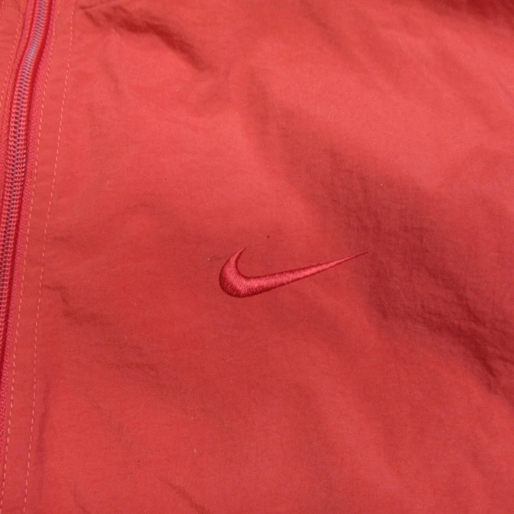 Nike Pullover Jacket Womens Small Red 1/4‎ Zip Hooded Windbreaker Rain Light VTG